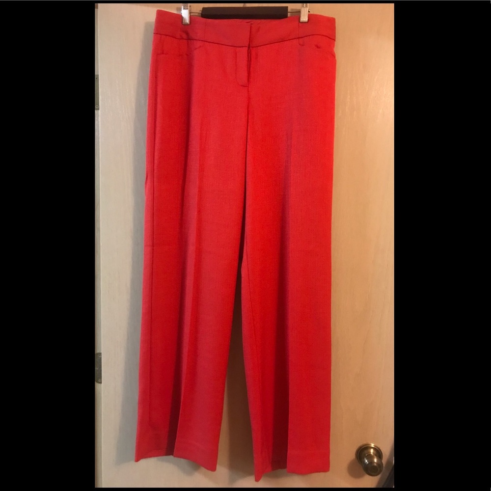 Red wide leg pants